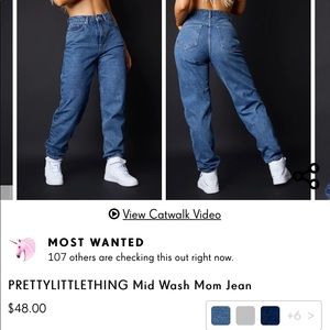 New Pretty little thing mid wash mom jean 💙